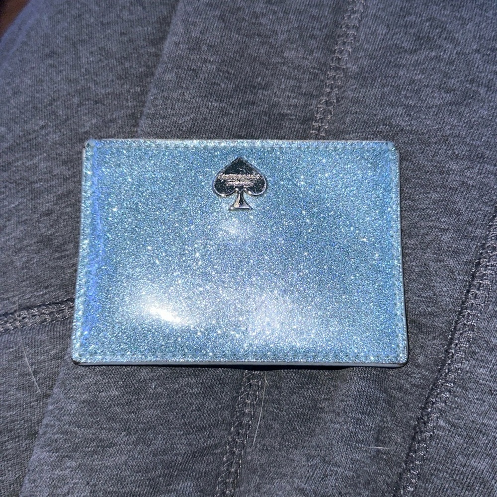 Kate spade ♠️ blue black silver sparkly card holder 💕